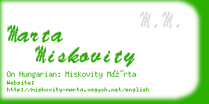 marta miskovity business card